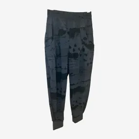 ANTHRACITE PRINT TRAVEL FABRIC TROUSERS