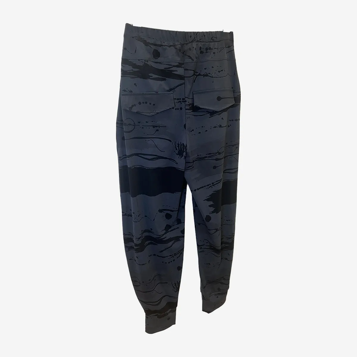 ANTHRACITE PRINT TRAVEL FABRIC TROUSERS
