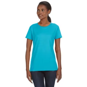 Anvil Women's Pool Blue Midweight Mid-Scoop T-Shirt
