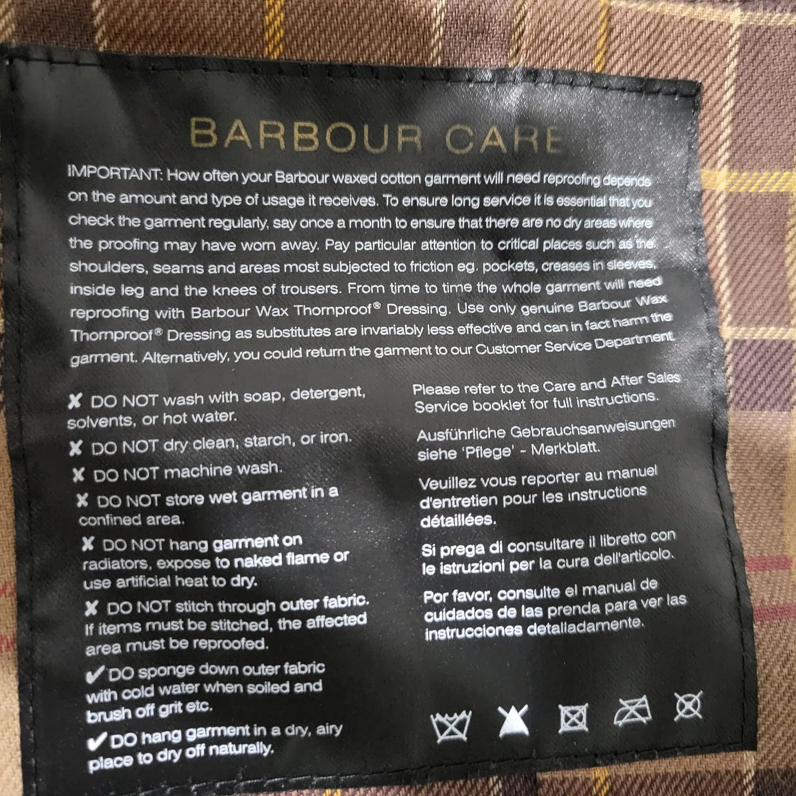 Barbour Utility Jacket Brown Wax Cotton Flannel Lined Slim Fit Hip Length Size 10