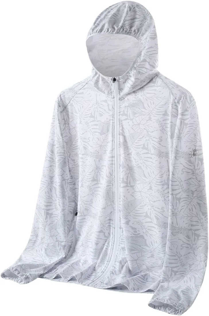 Bealin Men's UPF 50  Light Jacket Full Zip Hoodie Sun Protection Outdoor Long Sleeve Fishing Hiking Performance Shirt