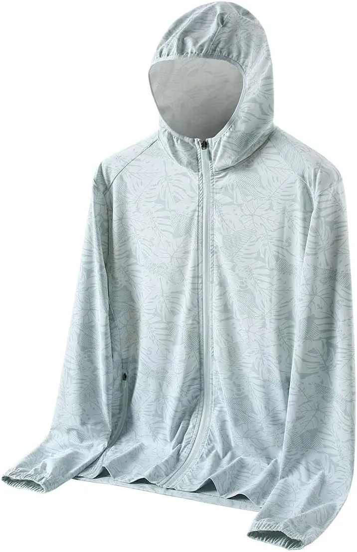 Bealin Men's UPF 50  Light Jacket Full Zip Hoodie Sun Protection Outdoor Long Sleeve Fishing Hiking Performance Shirt
