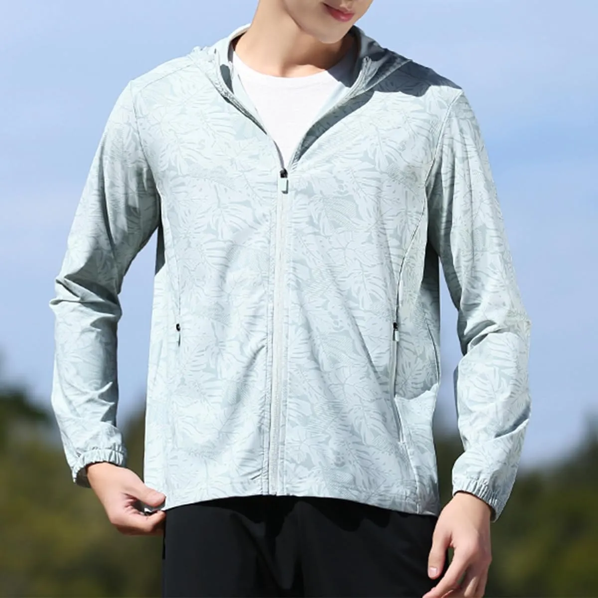Bealin Men's UPF 50  Light Jacket Full Zip Hoodie Sun Protection Outdoor Long Sleeve Fishing Hiking Performance Shirt