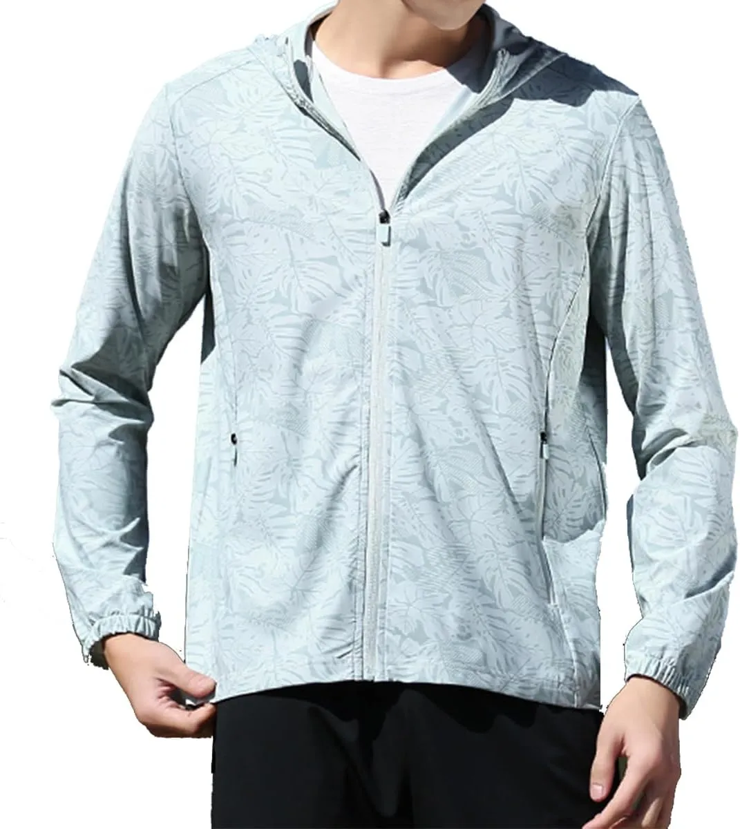 Bealin Men's UPF 50  Light Jacket Full Zip Hoodie Sun Protection Outdoor Long Sleeve Fishing Hiking Performance Shirt