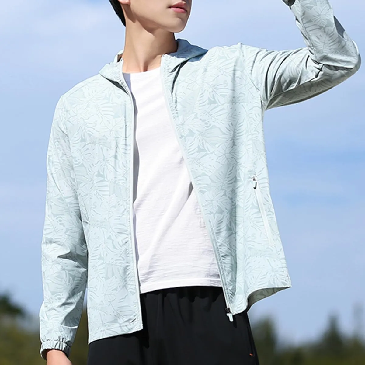 Bealin Men's UPF 50  Light Jacket Full Zip Hoodie Sun Protection Outdoor Long Sleeve Fishing Hiking Performance Shirt