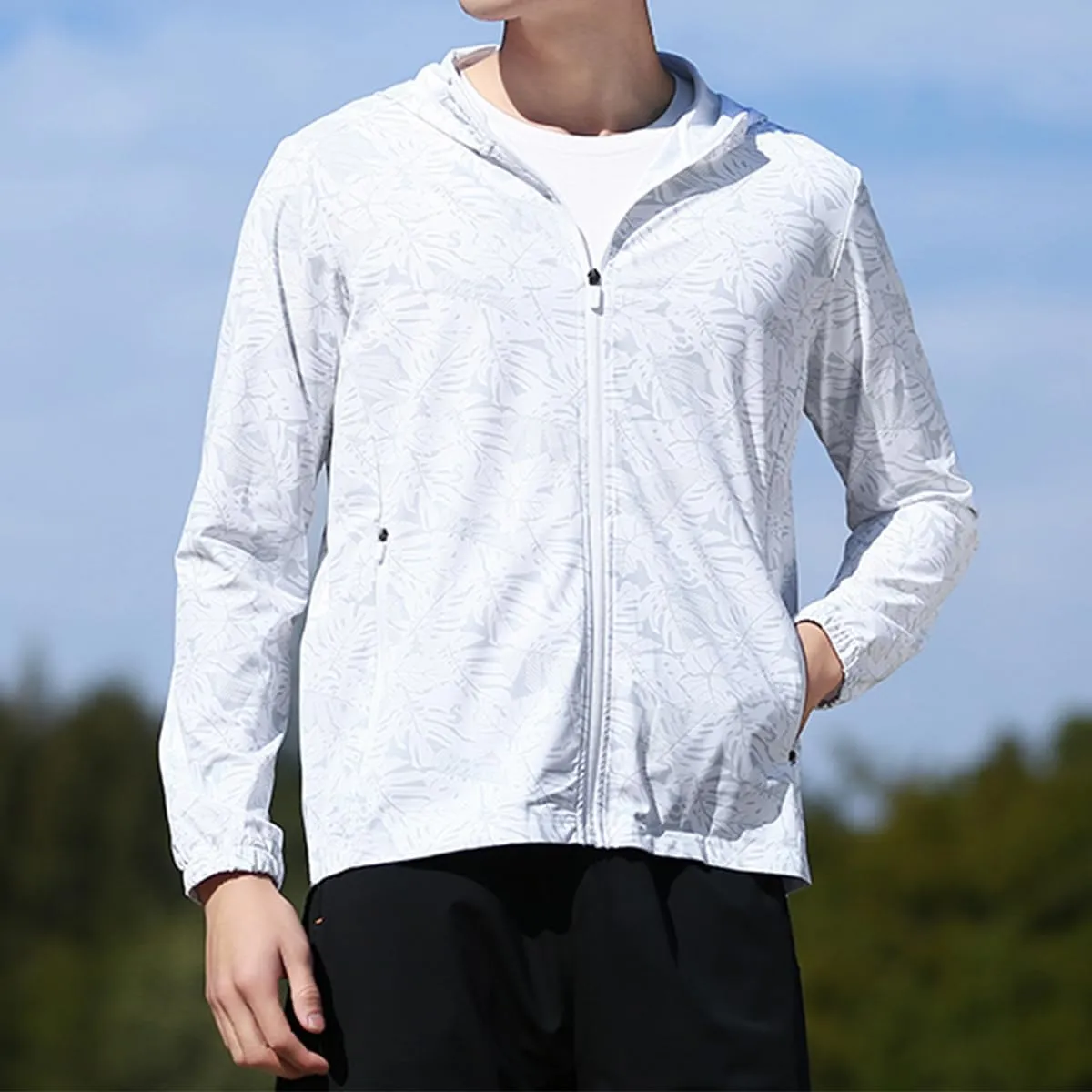 Bealin Men's UPF 50  Light Jacket Full Zip Hoodie Sun Protection Outdoor Long Sleeve Fishing Hiking Performance Shirt