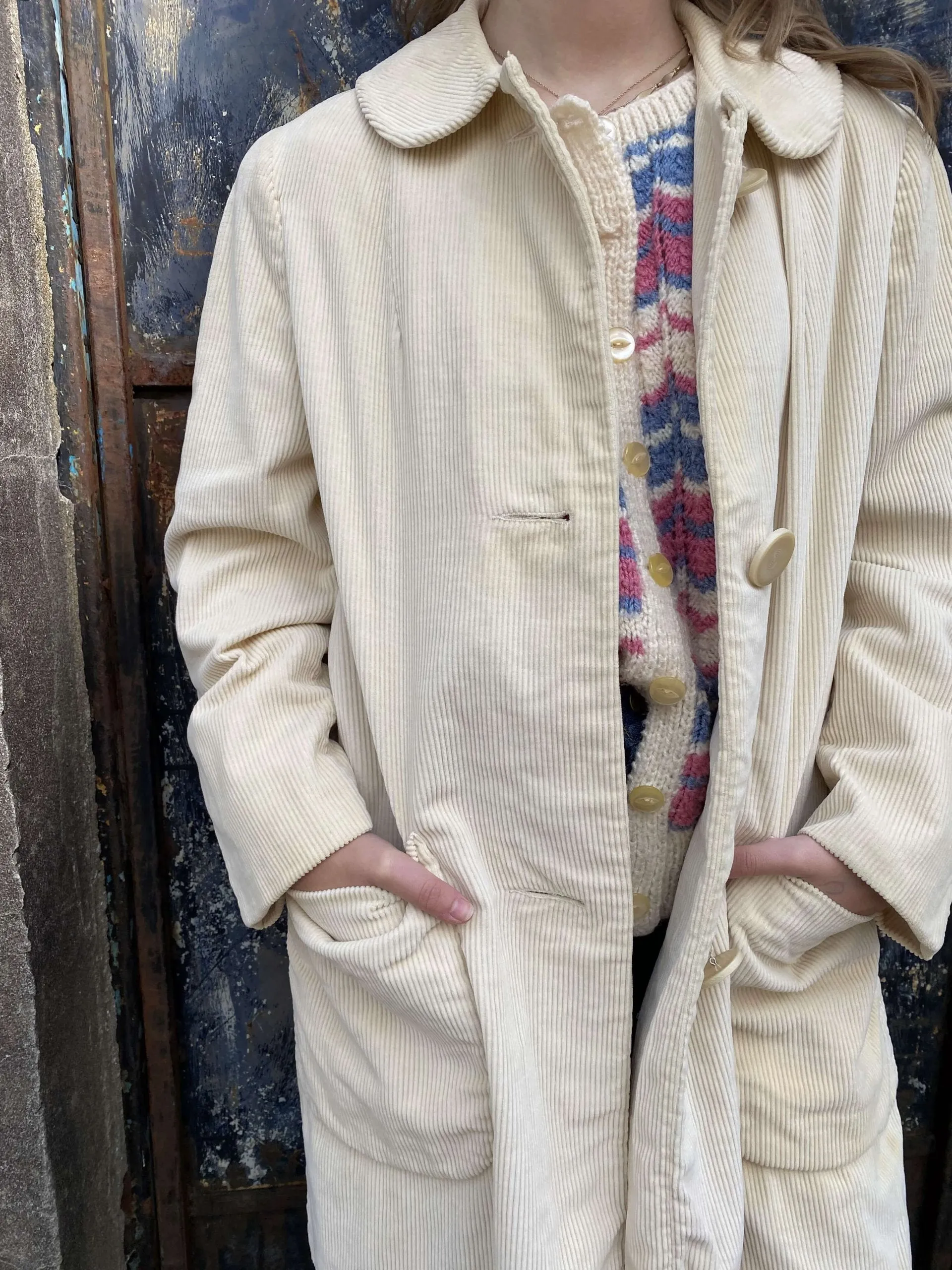 Beautiful 1960s Cream Corduroy Coat