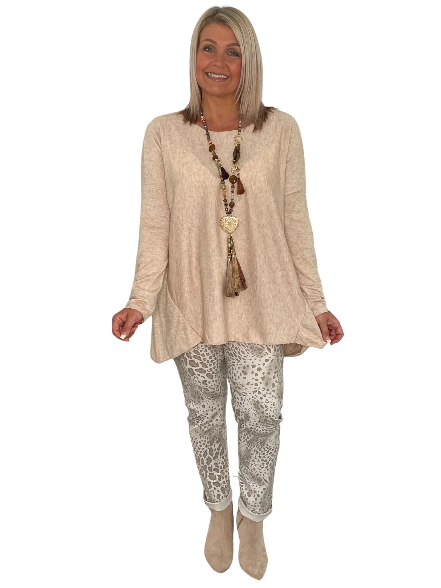 Betty Animal Print Comfy & Stretchy Ankle Grazer Trousers