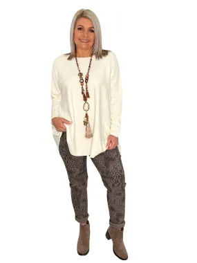 Betty Animal Print Comfy & Stretchy Ankle Grazer Trousers