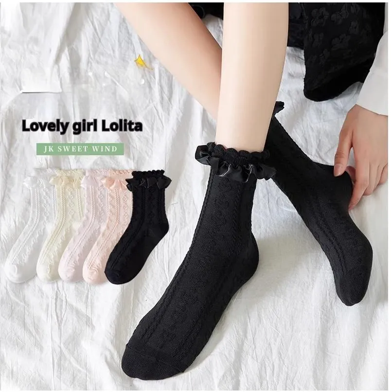 (BFM)JingChi~Sweet Lolita Socks Women's Multicolor JK Mid-Calf Socks
