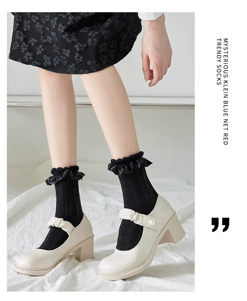 (BFM)JingChi~Sweet Lolita Socks Women's Multicolor JK Mid-Calf Socks