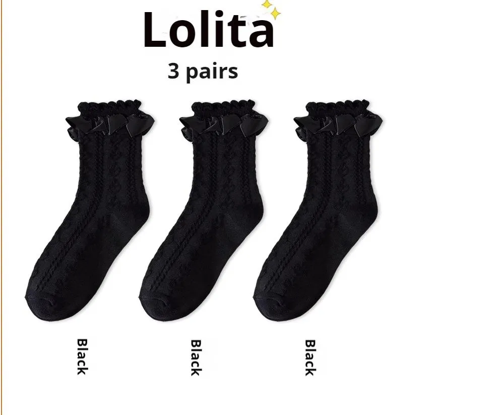(BFM)JingChi~Sweet Lolita Socks Women's Multicolor JK Mid-Calf Socks
