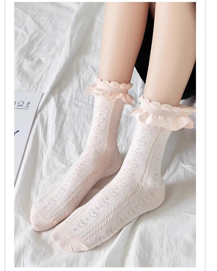 (BFM)JingChi~Sweet Lolita Socks Women's Multicolor JK Mid-Calf Socks
