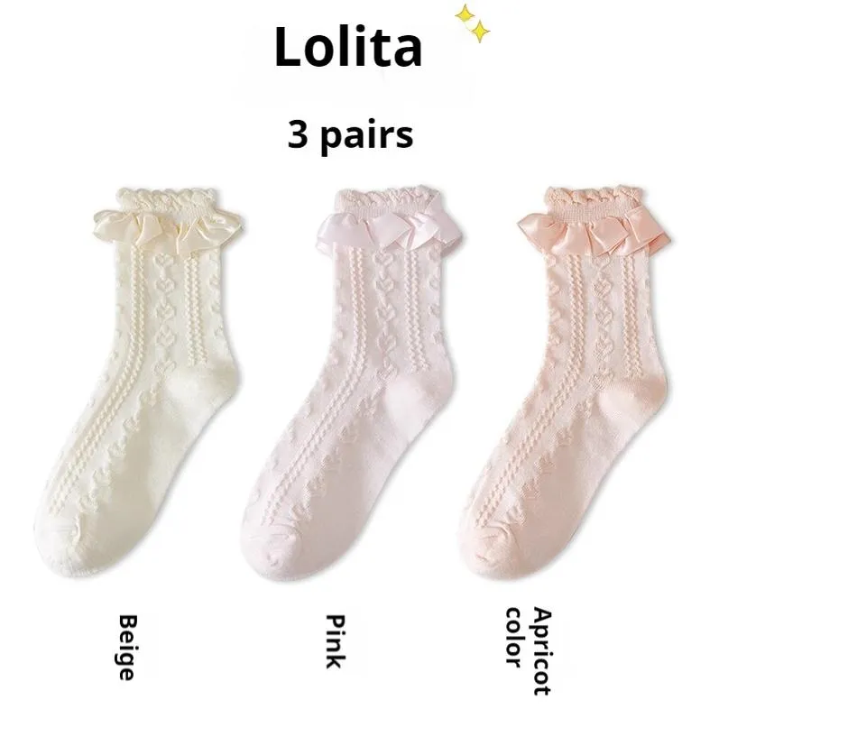 (BFM)JingChi~Sweet Lolita Socks Women's Multicolor JK Mid-Calf Socks