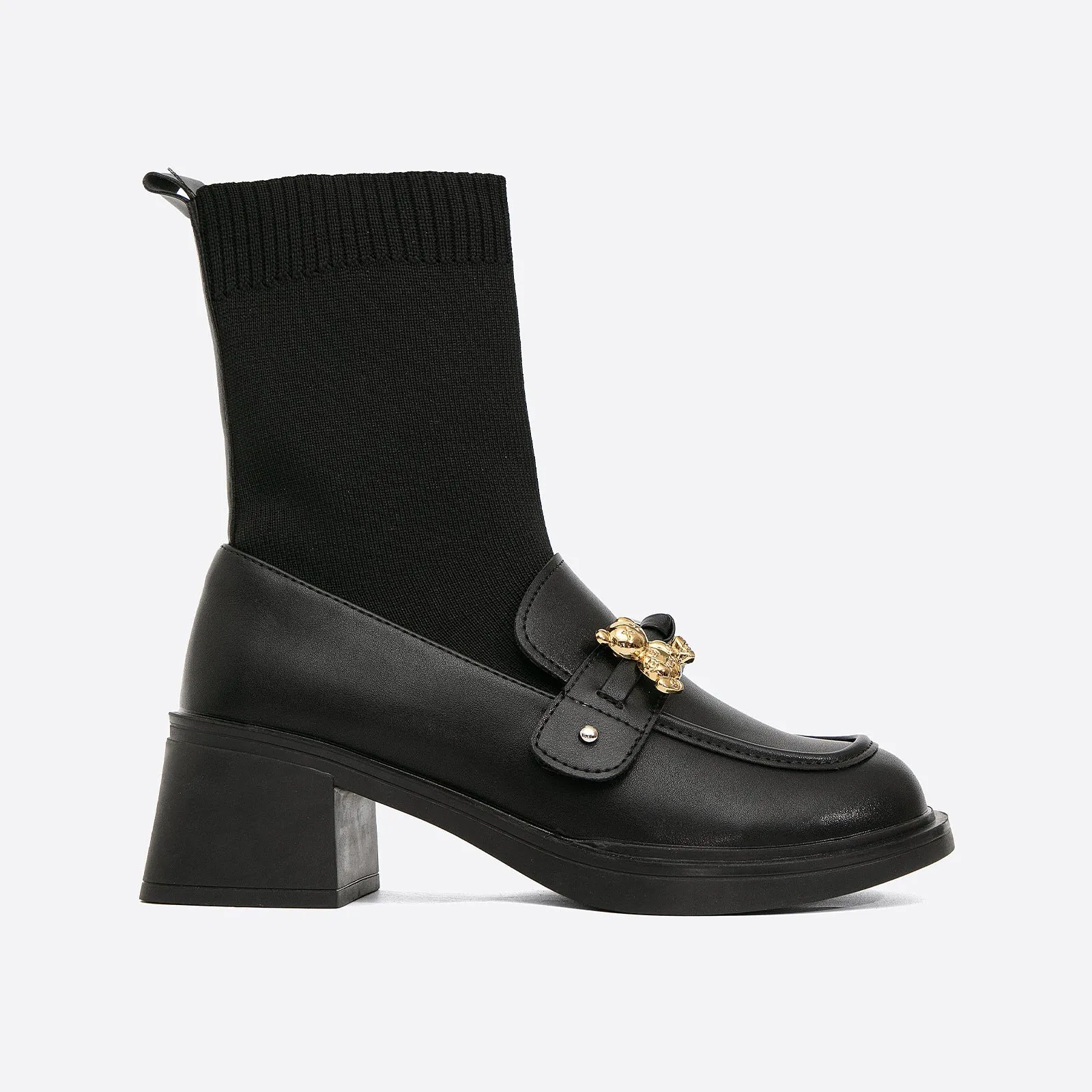 binfenxie-Women British Classic Sock Ankle Boots