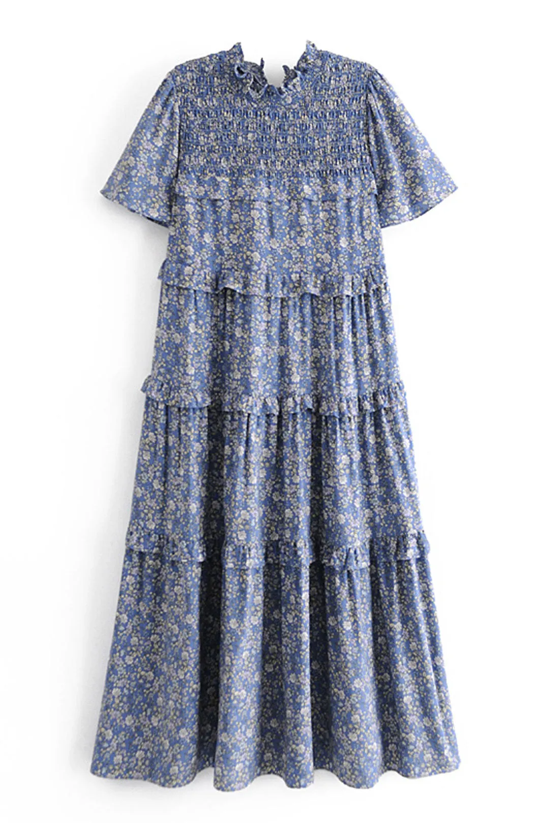 Boho Midi Dress, Blue Starflower