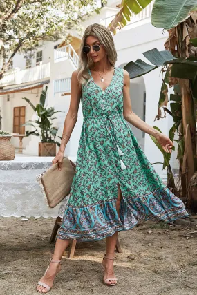Boho Midi Dress, Sundress, Danielle  in Yellow