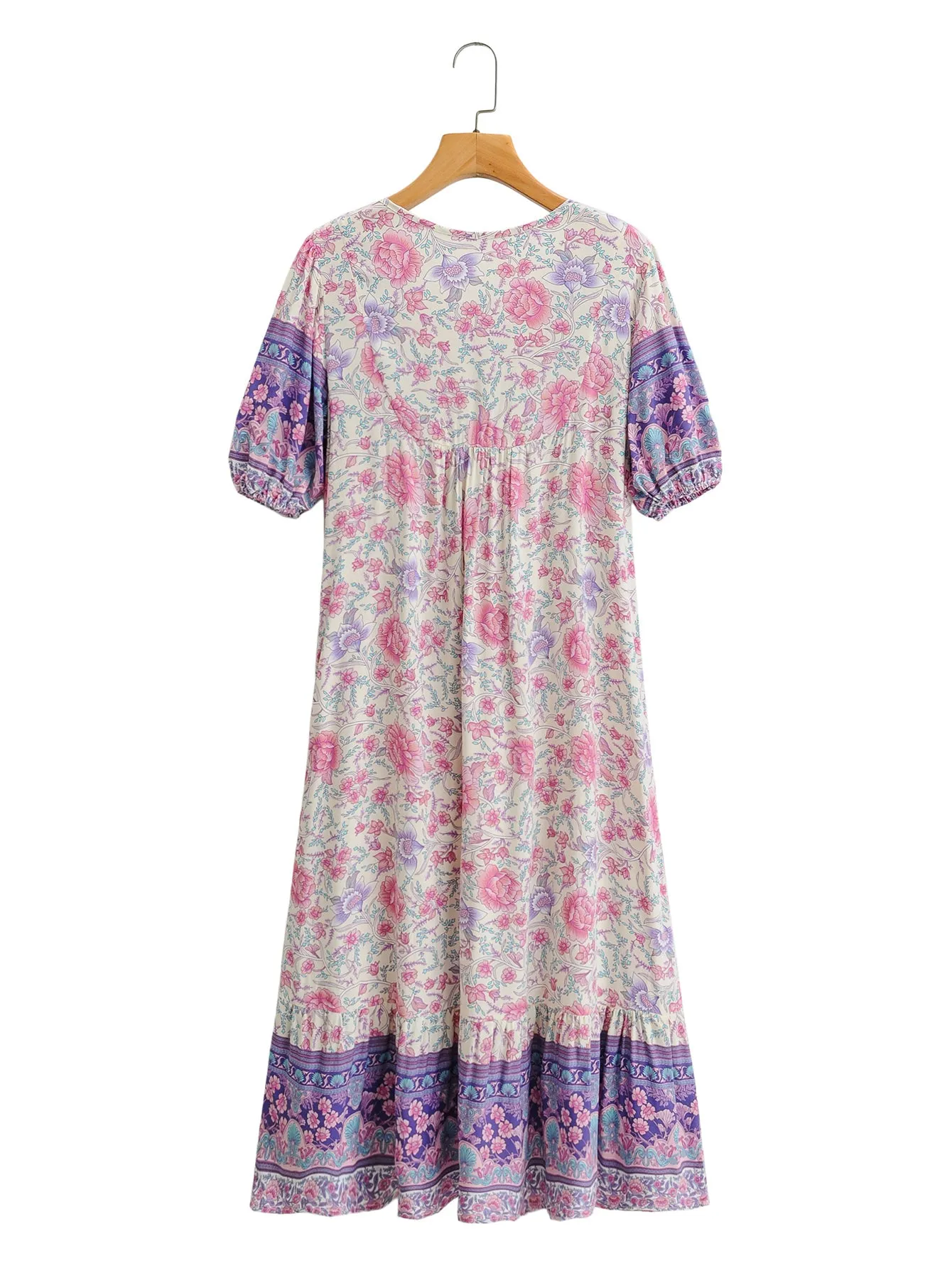 Boho Midi Dress, Sundress, Purple Verbena