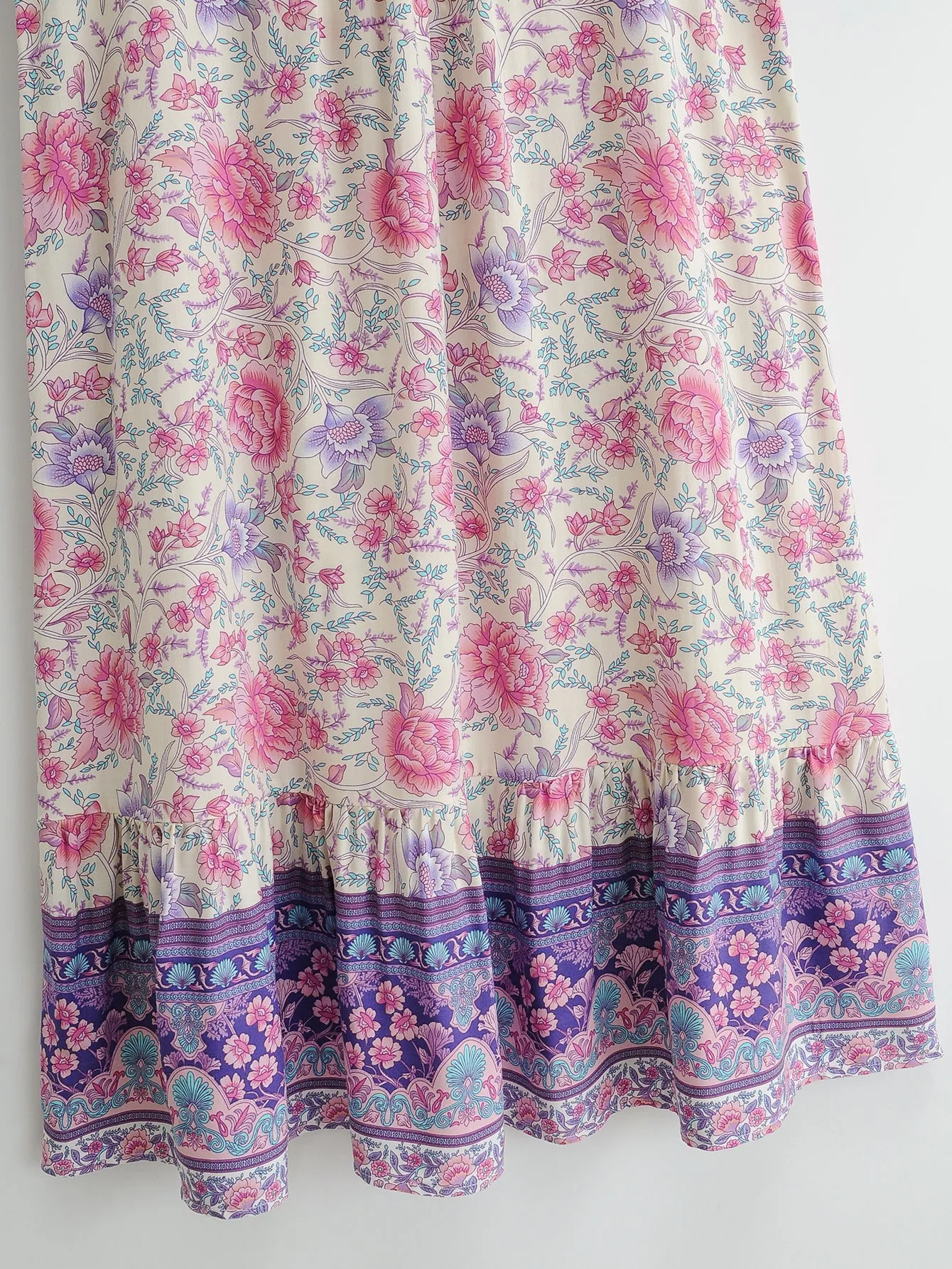 Boho Midi Dress, Sundress, Purple Verbena