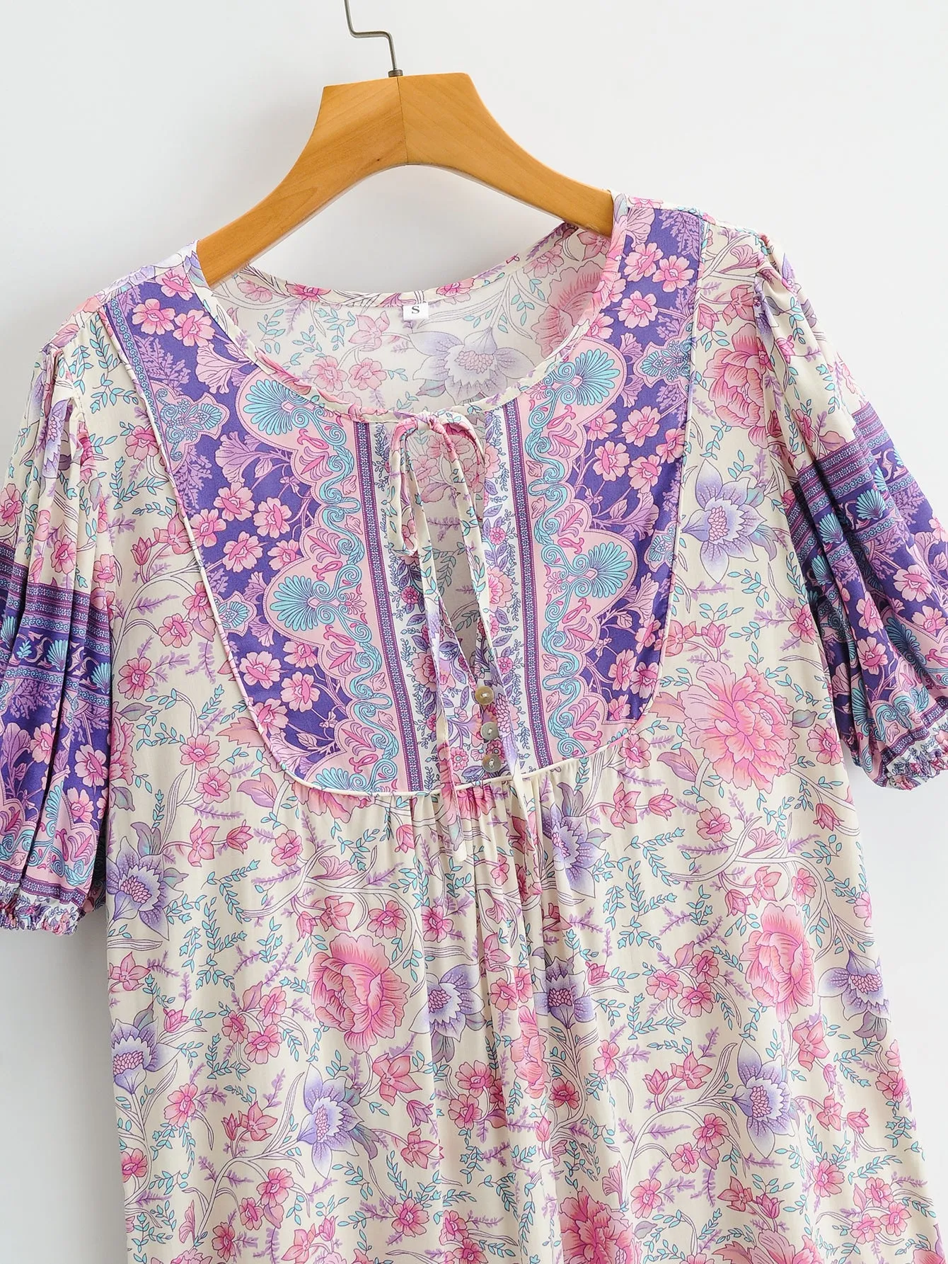 Boho Midi Dress, Sundress, Purple Verbena