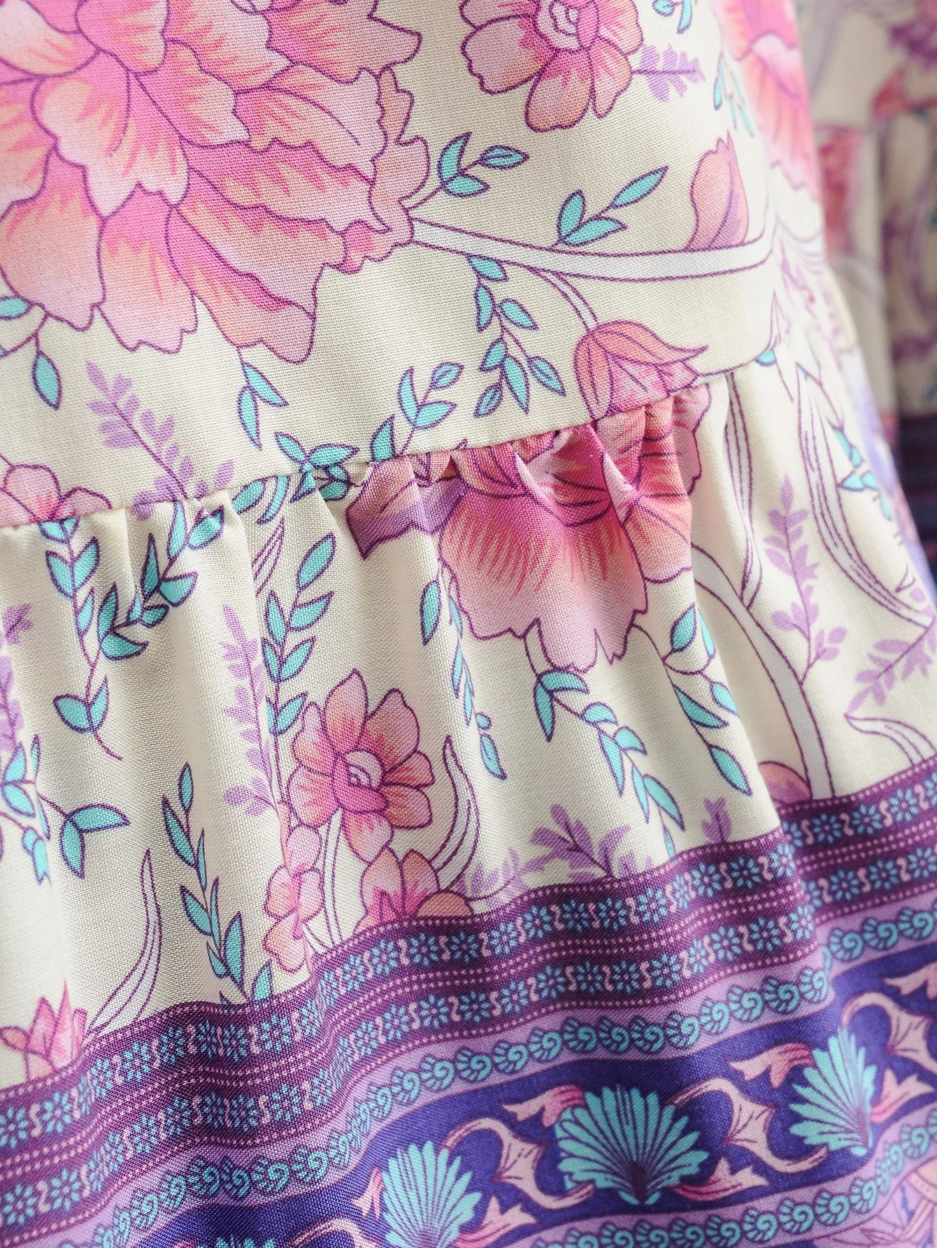 Boho Midi Dress, Sundress, Purple Verbena
