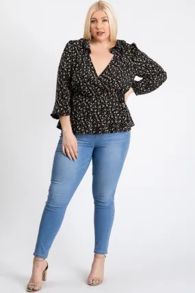 Business Or Pleasure Floral Wrap Top