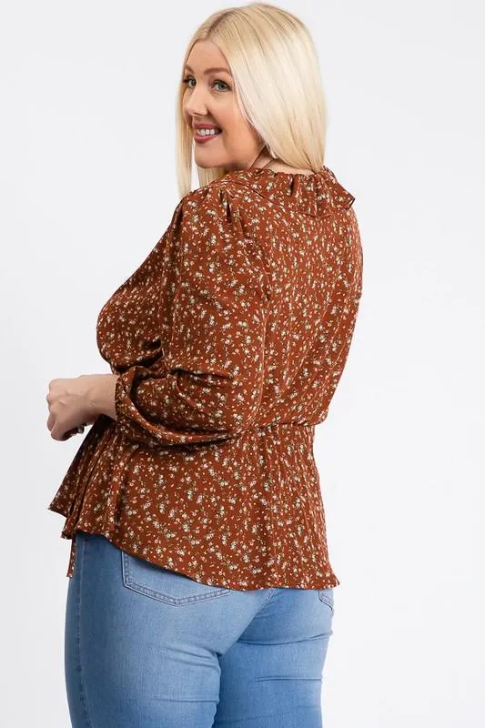 Business Or Pleasure Floral Wrap Top
