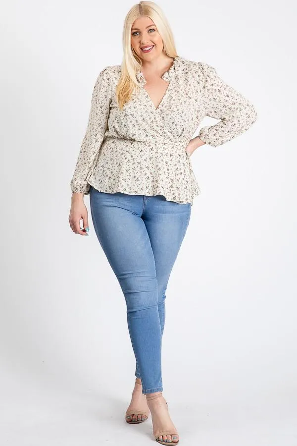 Business Or Pleasure Floral Wrap Top