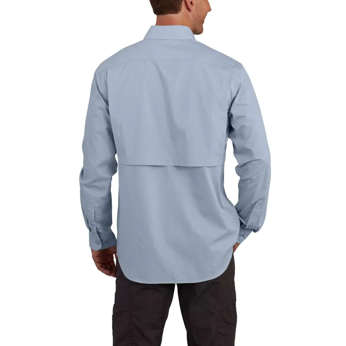 Carhartt Men's Celestial Blue Force Ridgefield Solid LS Shirt