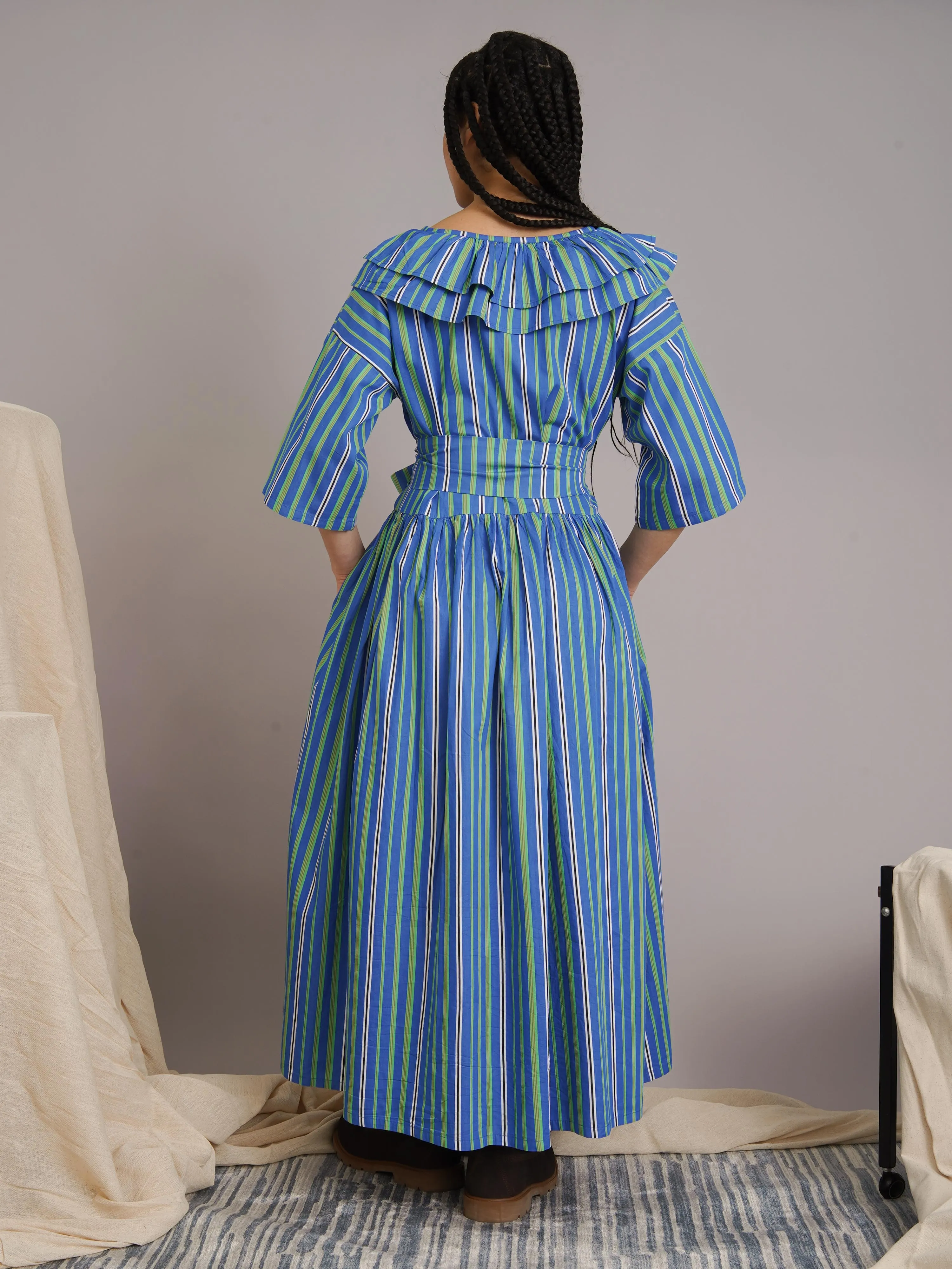 Cat Belted Voluminous Dress