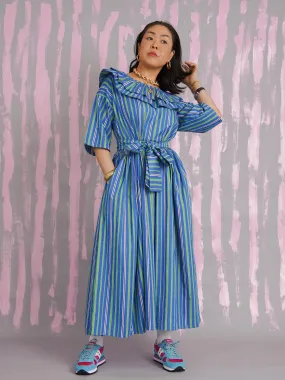 Cat Belted Voluminous Dress