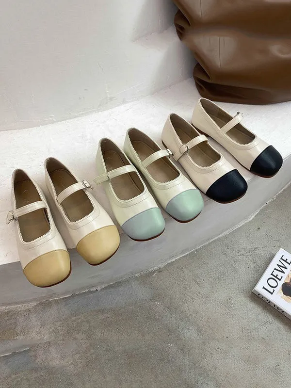 Chicmy-Leisure Fashion Contrast Color Split-Joint Flat Heel Loafer Shoes
