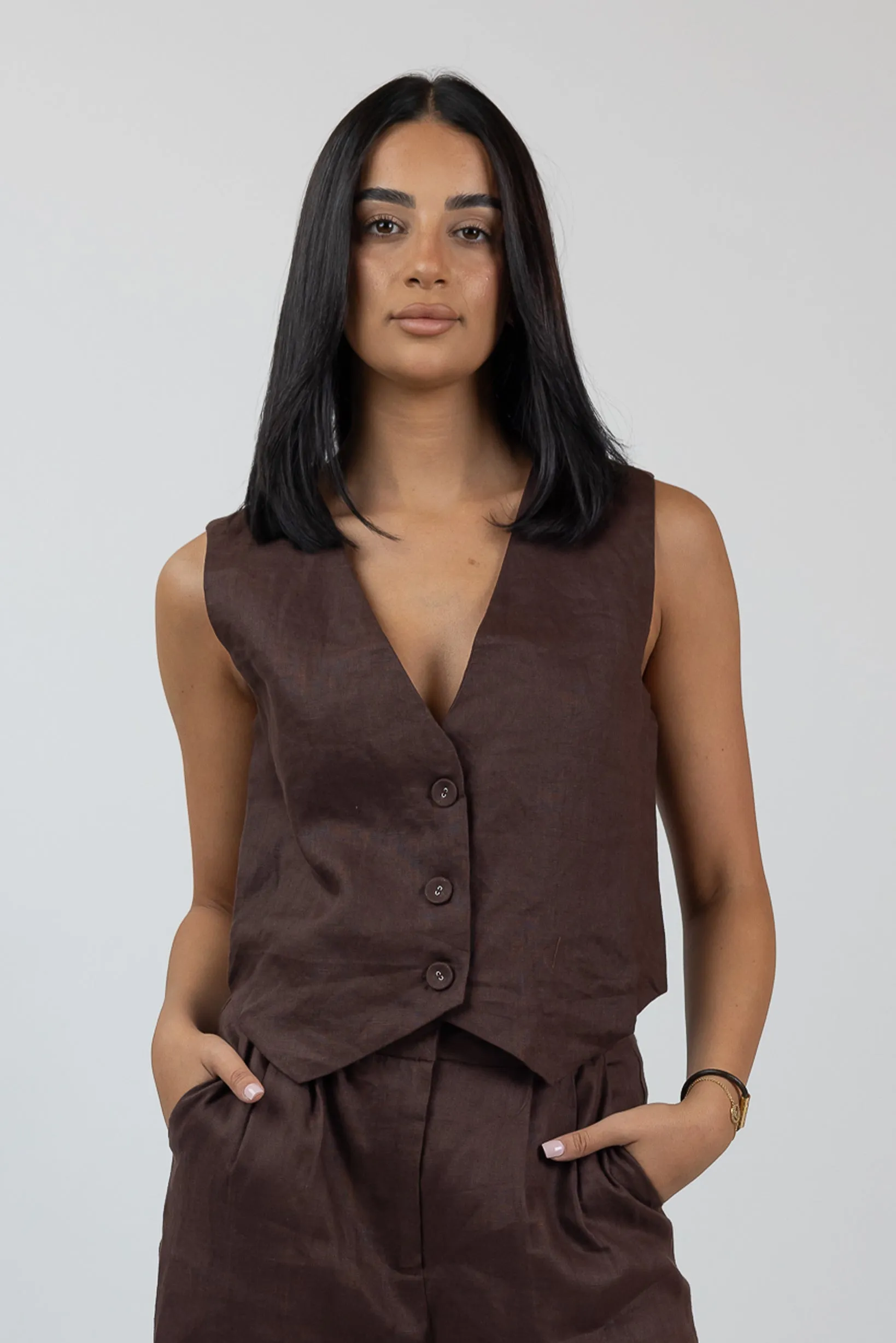Coco 100% Linen Vest