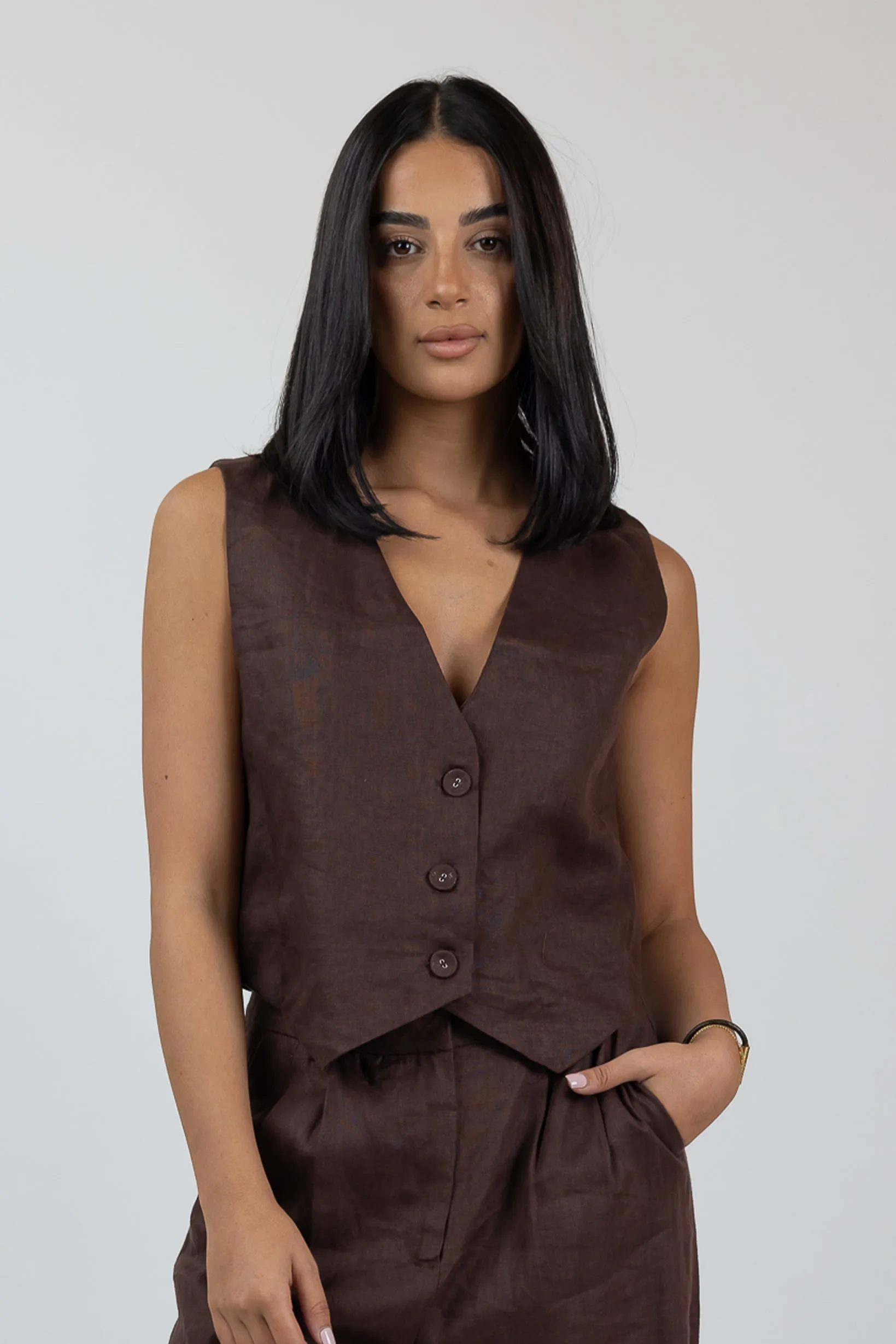 Coco 100% Linen Vest
