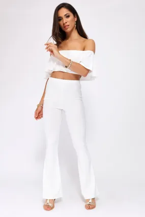 Cream Flare Trousers