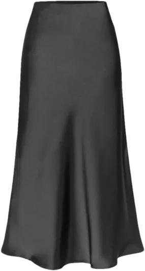 DBFBDTU Women Satin Midi Skirt High Waisted Solid Color Elegant Skirts Ladies Office Work Pencil Skirt