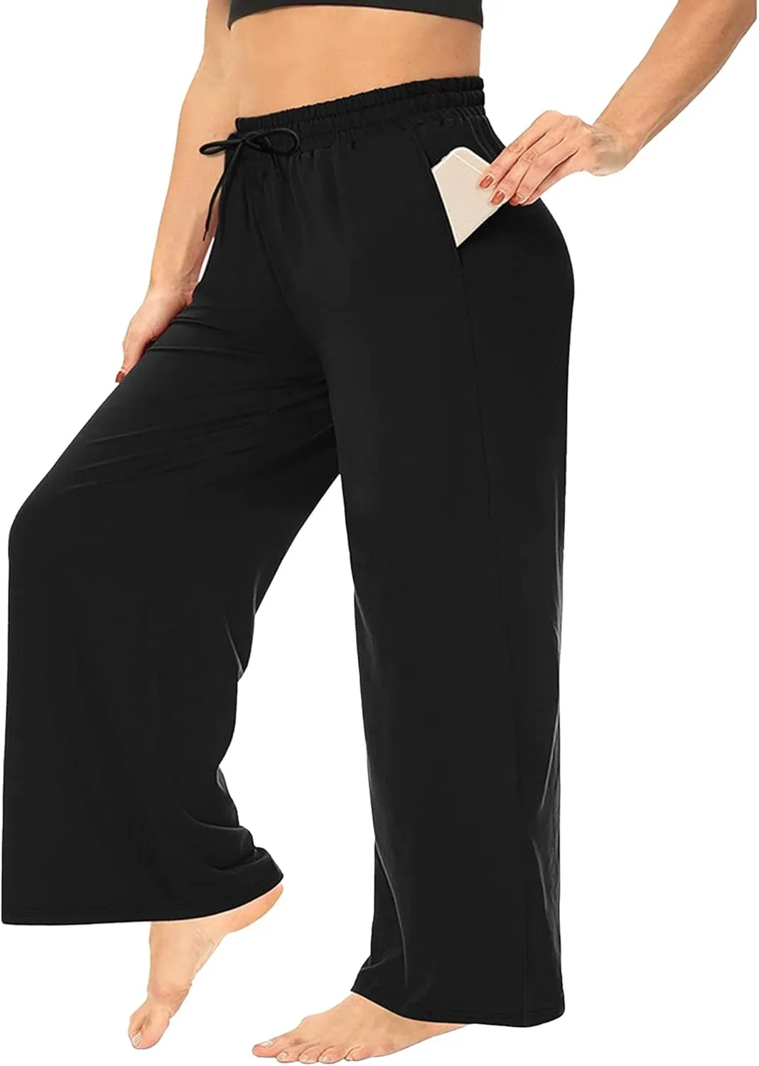DGHM-JLMY Lady Fashion Commuter Straight Leg Pants Versatile Sports Loose Drawstring Trousers Essentials Wide Leg Pant