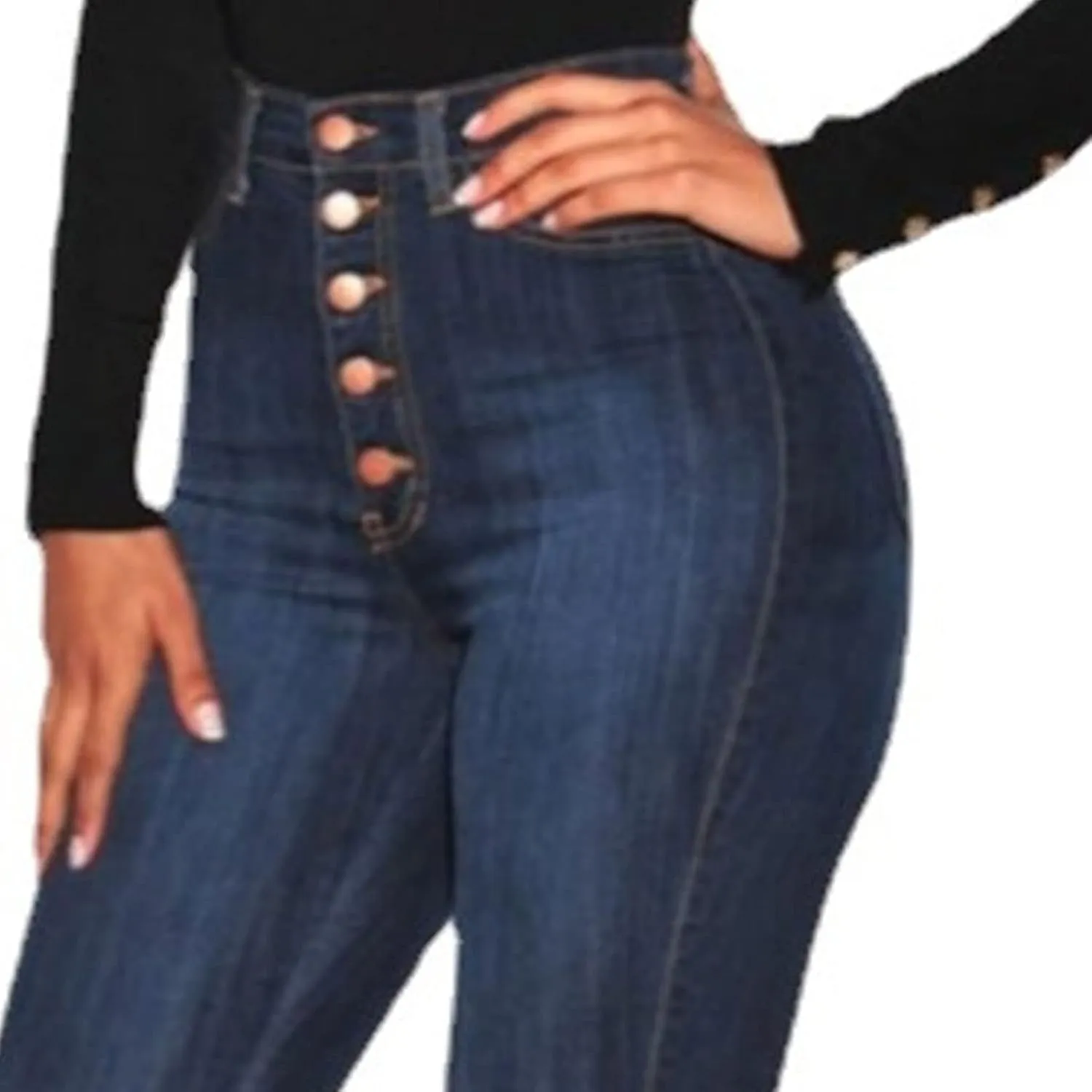 DGHM-JLMY Women's High Waist Sexy Stretch Skinny Jeans Stretch Casual Distressed Slim Jeans Super Stretchy Slim-Fit Jeans
