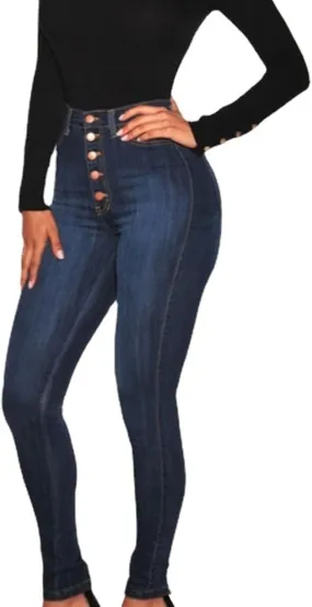 DGHM-JLMY Women's High Waist Sexy Stretch Skinny Jeans Stretch Casual Distressed Slim Jeans Super Stretchy Slim-Fit Jeans