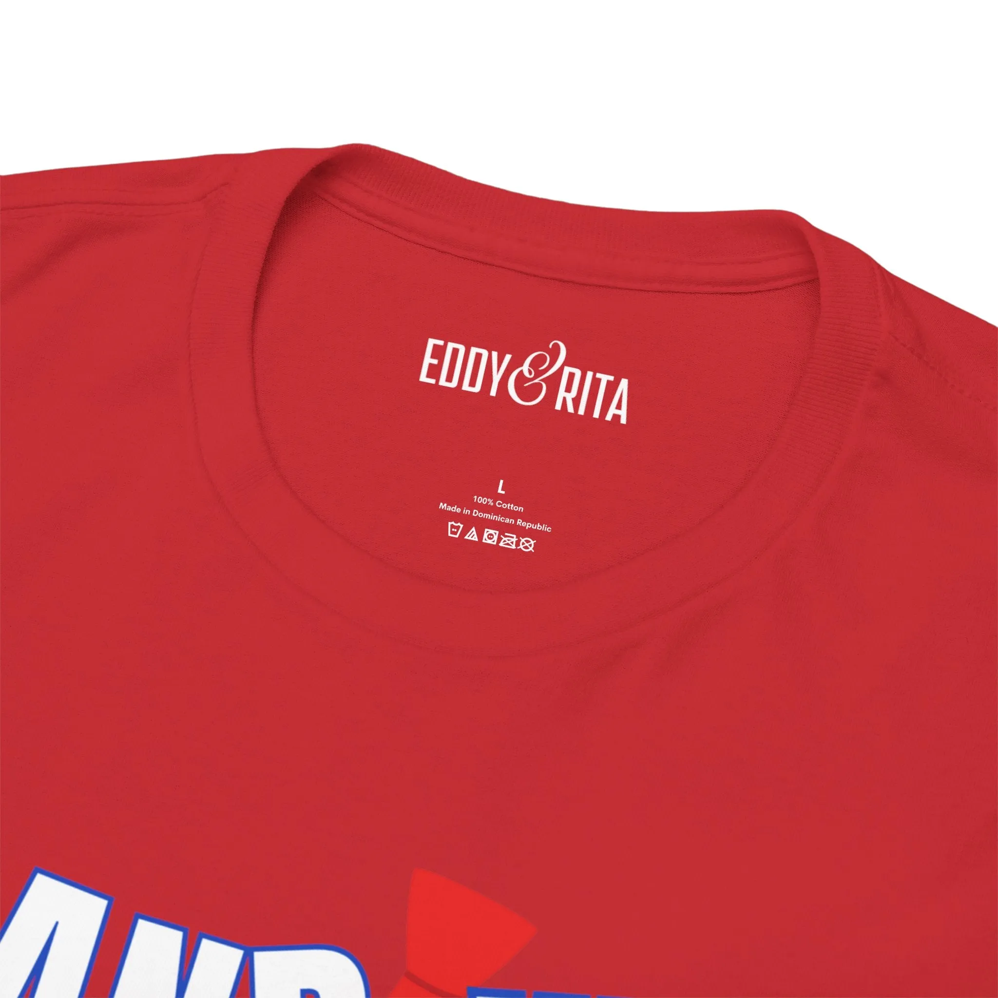 Eddy and Rita Unisex Heavy Cotton T-Shirt - "Stand With Trump" Patriotic Graphic Tee