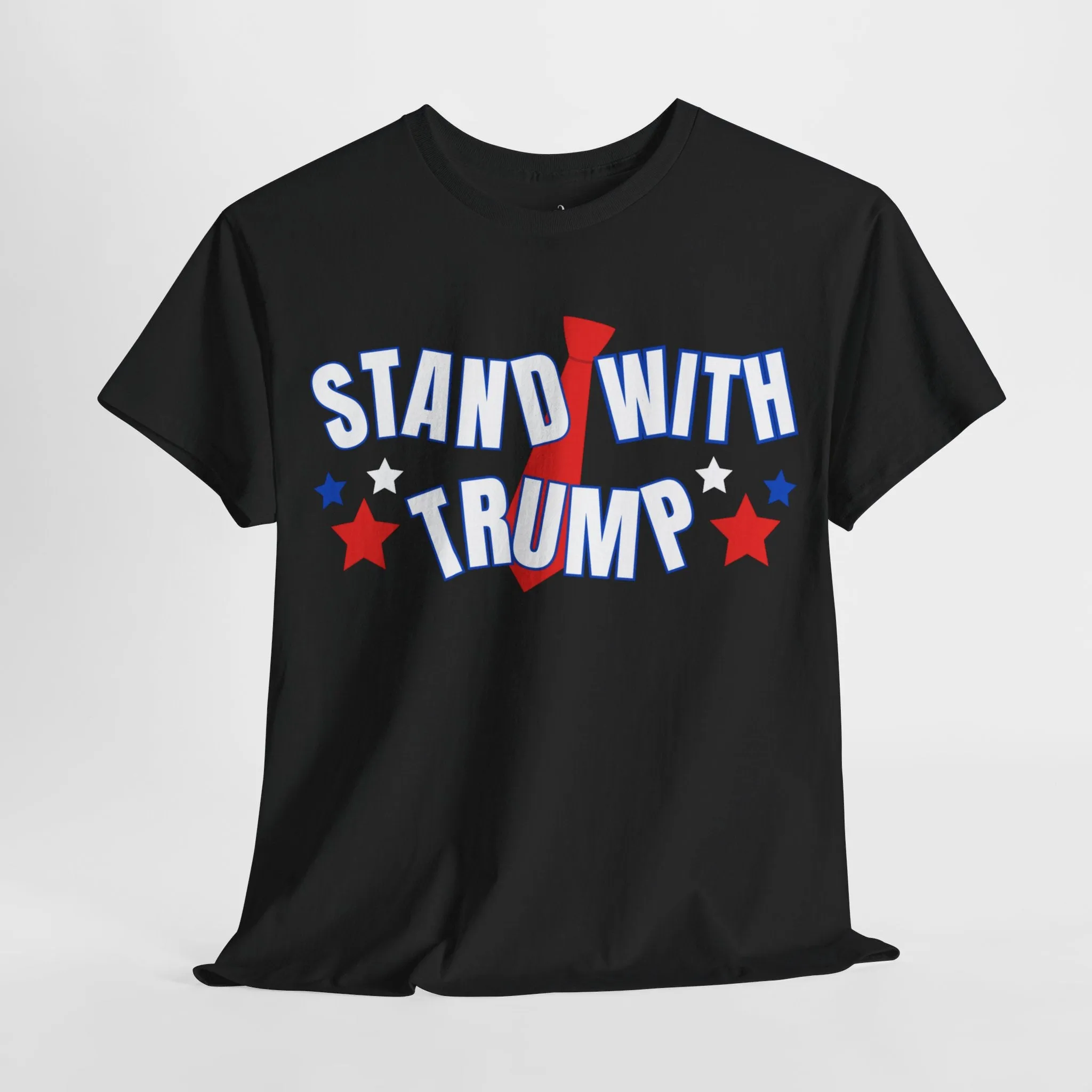 Eddy and Rita Unisex Heavy Cotton T-Shirt - "Stand With Trump" Patriotic Graphic Tee