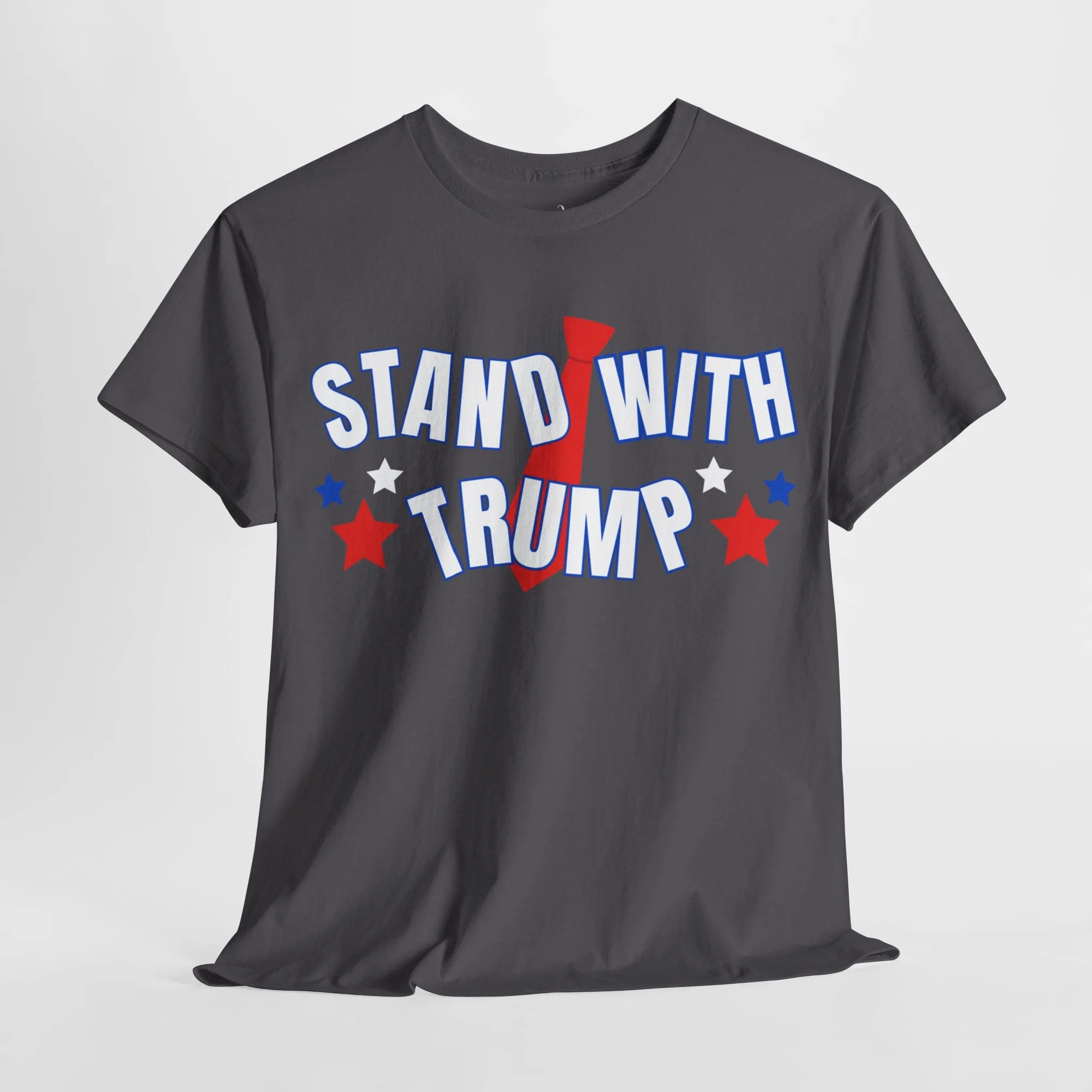 Eddy and Rita Unisex Heavy Cotton T-Shirt - "Stand With Trump" Patriotic Graphic Tee
