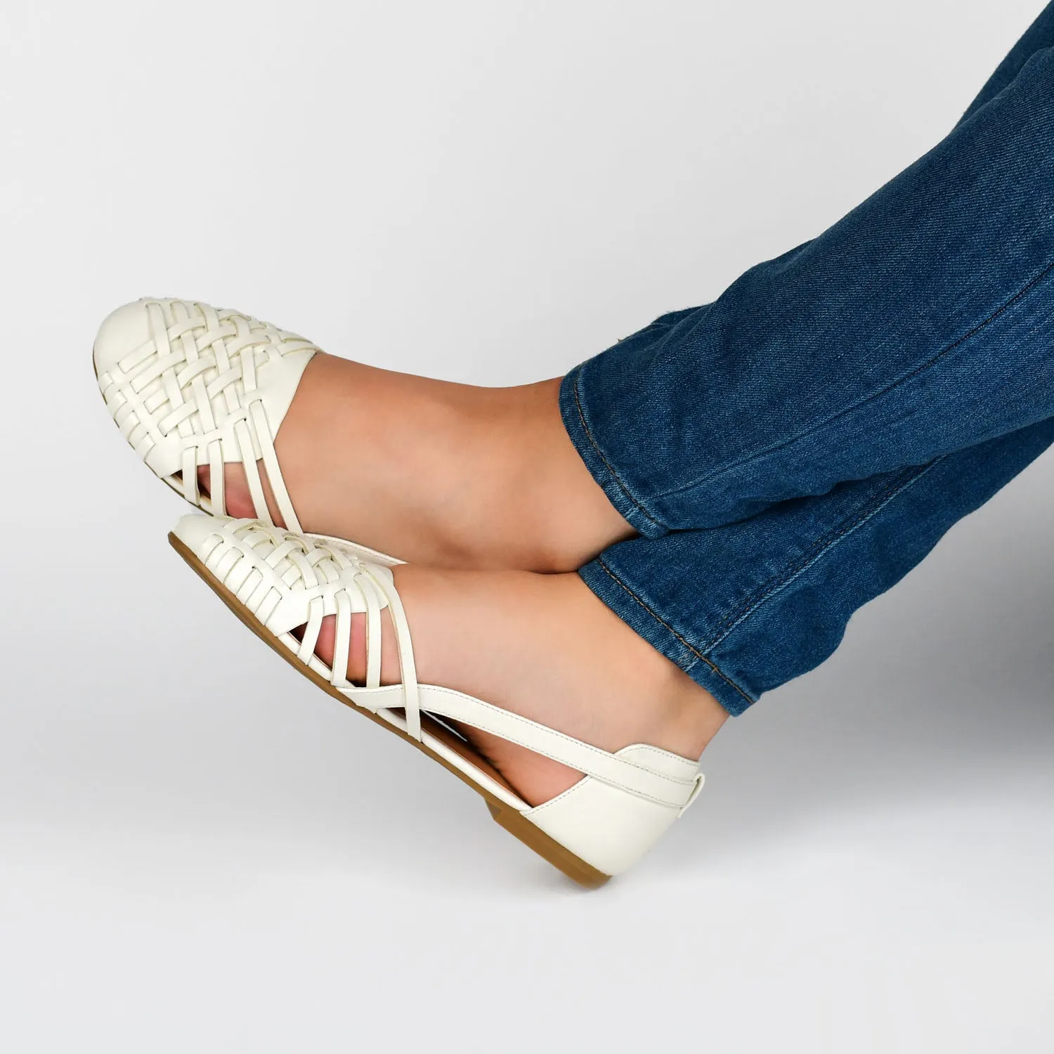 EKKO FAUX LEATHER FLATS IN WIDE