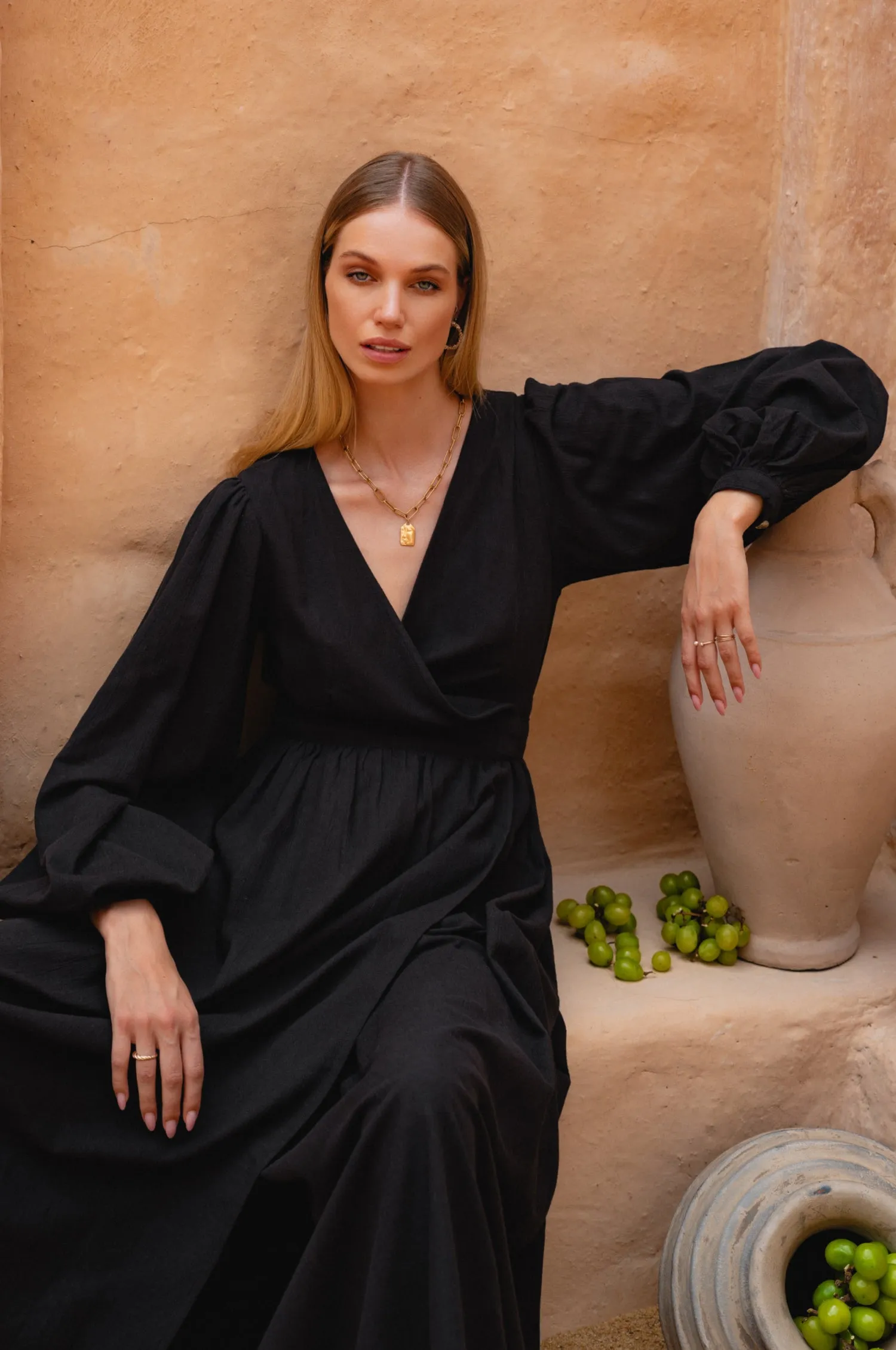 Emerie Long Sleeve Wrap Dress