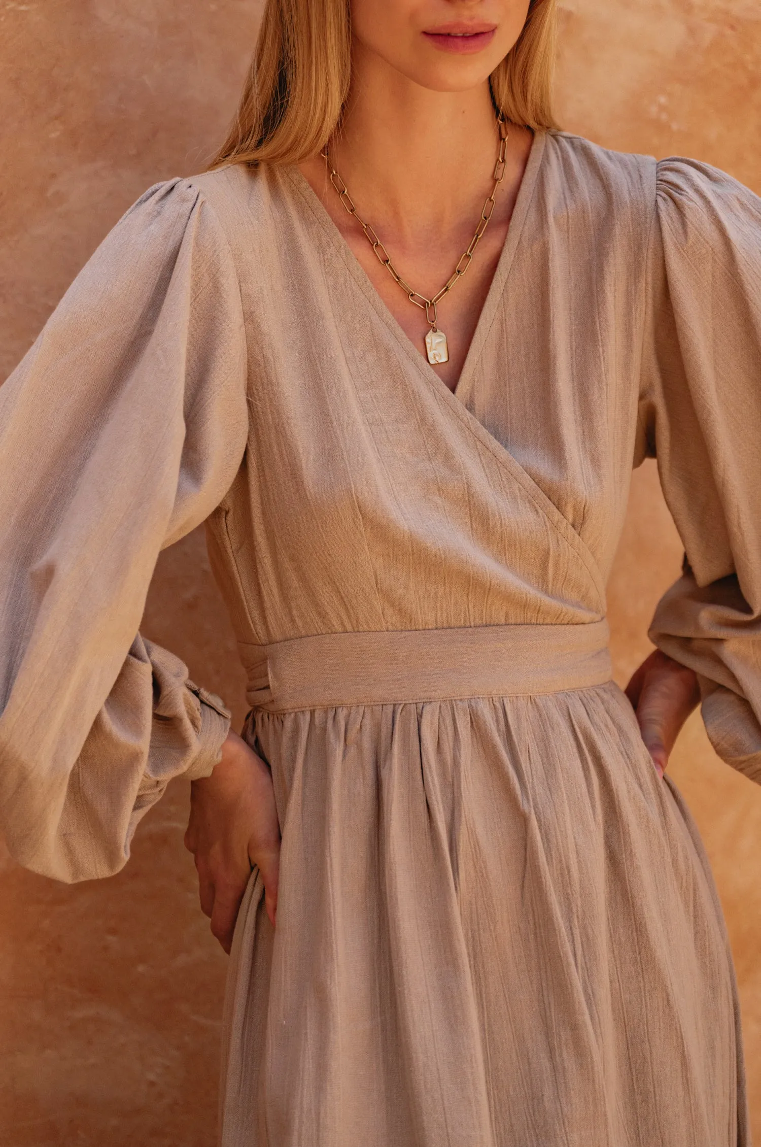 Emerie Long Sleeve Wrap Dress