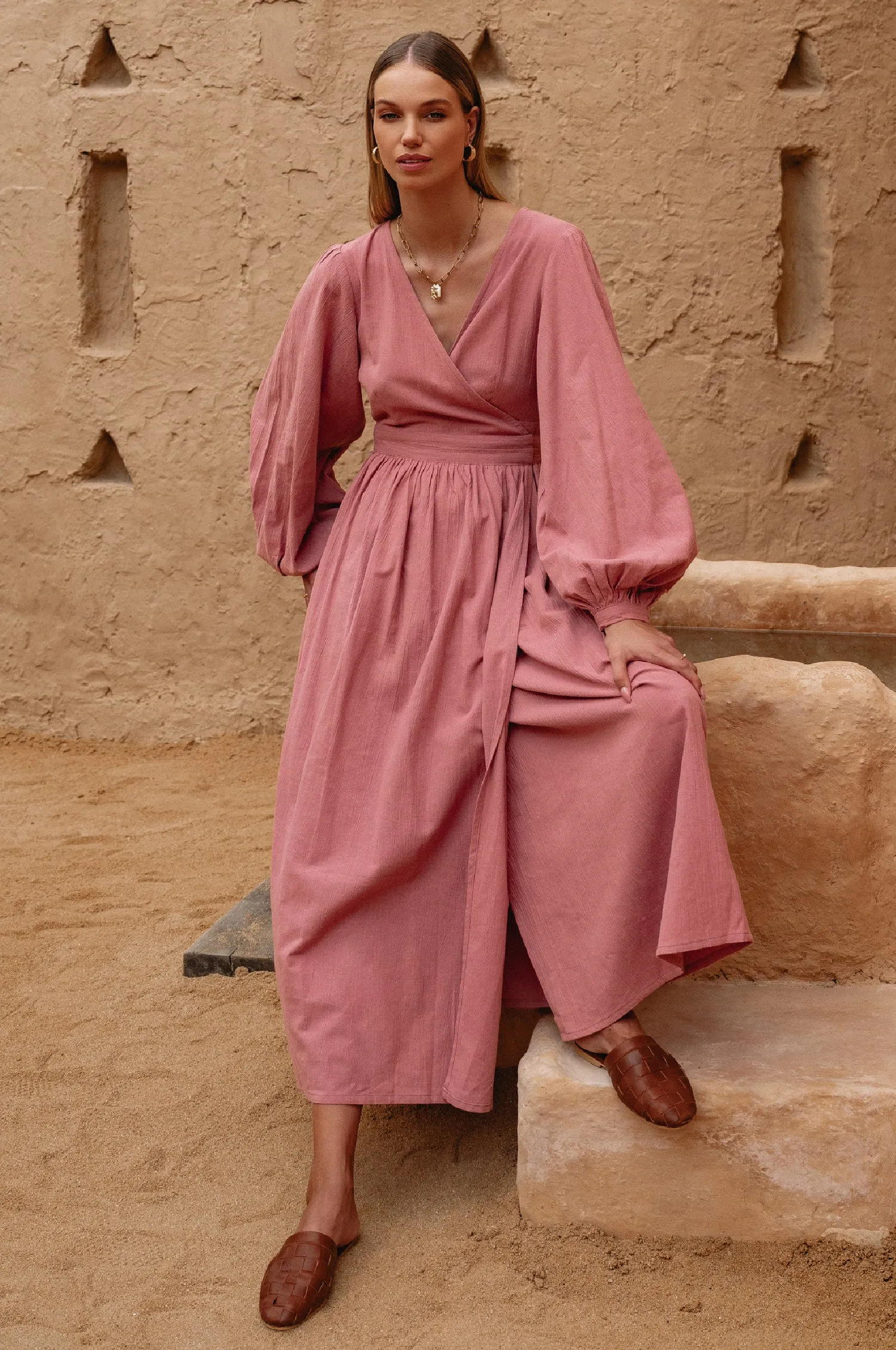 Emerie Long Sleeve Wrap Dress