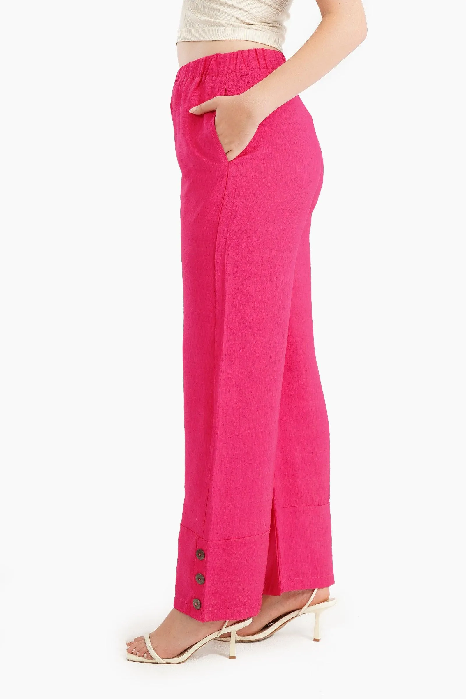 Fuchsia Linen Lounge Pants