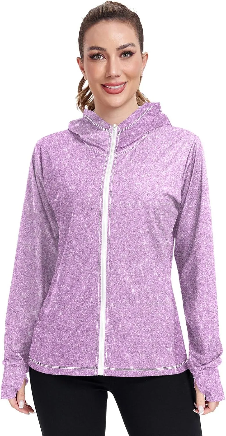 GAIGEO Dark Magenta Zip Athletic Jacket Women, UPF 50  UV Protection Shirt Women, Breathable Light Travel Shirt for Women, S