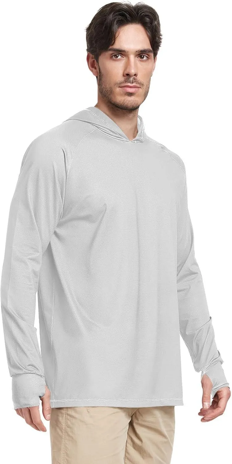 GAIGEO Light UPF Shirt Men, Breathable Summer Long Sleeve Shirts for Men, Moisture Wicking Beach Shirts, Coral S