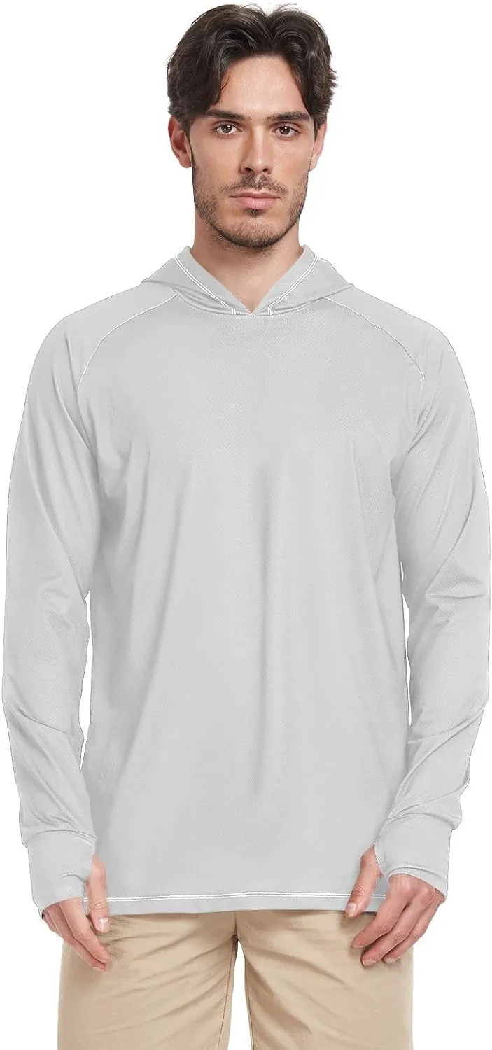 GAIGEO Light UPF Shirt Men, Breathable Summer Long Sleeve Shirts for Men, Moisture Wicking Beach Shirts, Coral S